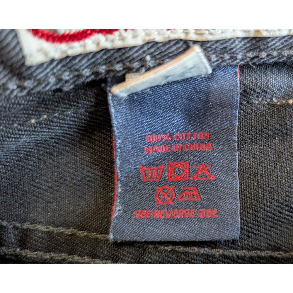 Vintage Ecko Unltd Black Denim Baggy Fit Jeans Mens Size 38 Embroidered Pockets - Picture 7 of 10